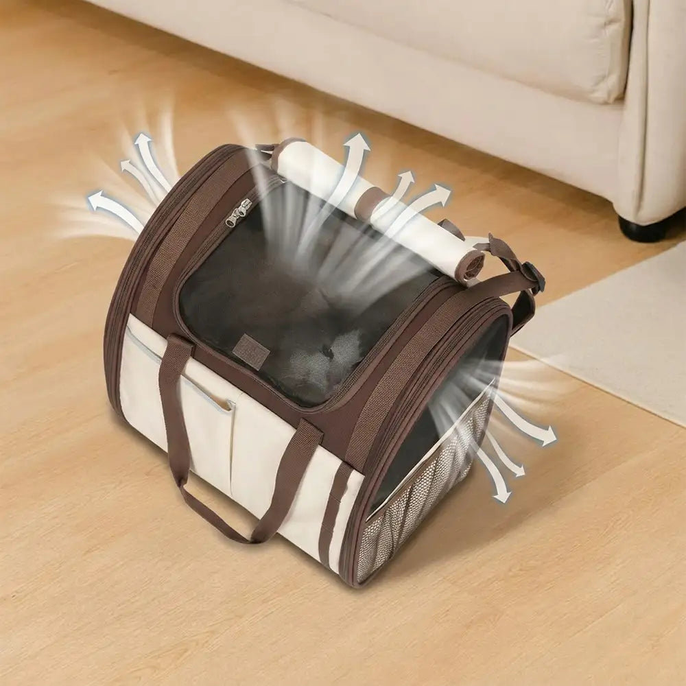 Large Capacity Breathable Foldable Dog Cat Backpack Carrier for Travel Safety and Vet