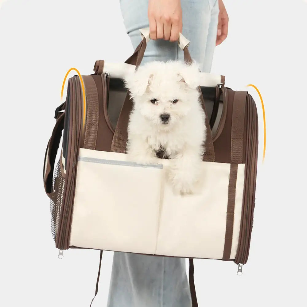 Large Capacity Breathable Foldable Dog Cat Backpack Carrier for Travel Safety and Vet