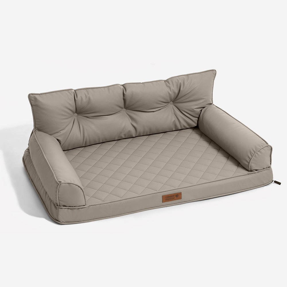Luxe Faux Leather Foldable Orthopedic Large Dog Bed - Outdoor