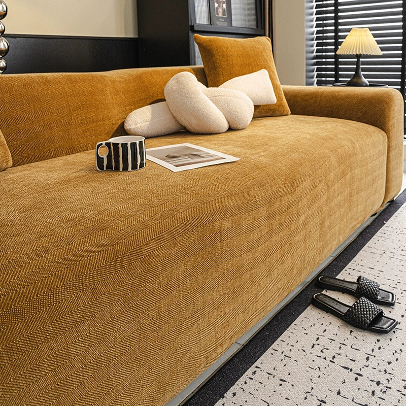 Herringbone Full Coverage Comfortable Scratch-Resistant ArmChair Sofa Protection Couch Cover
