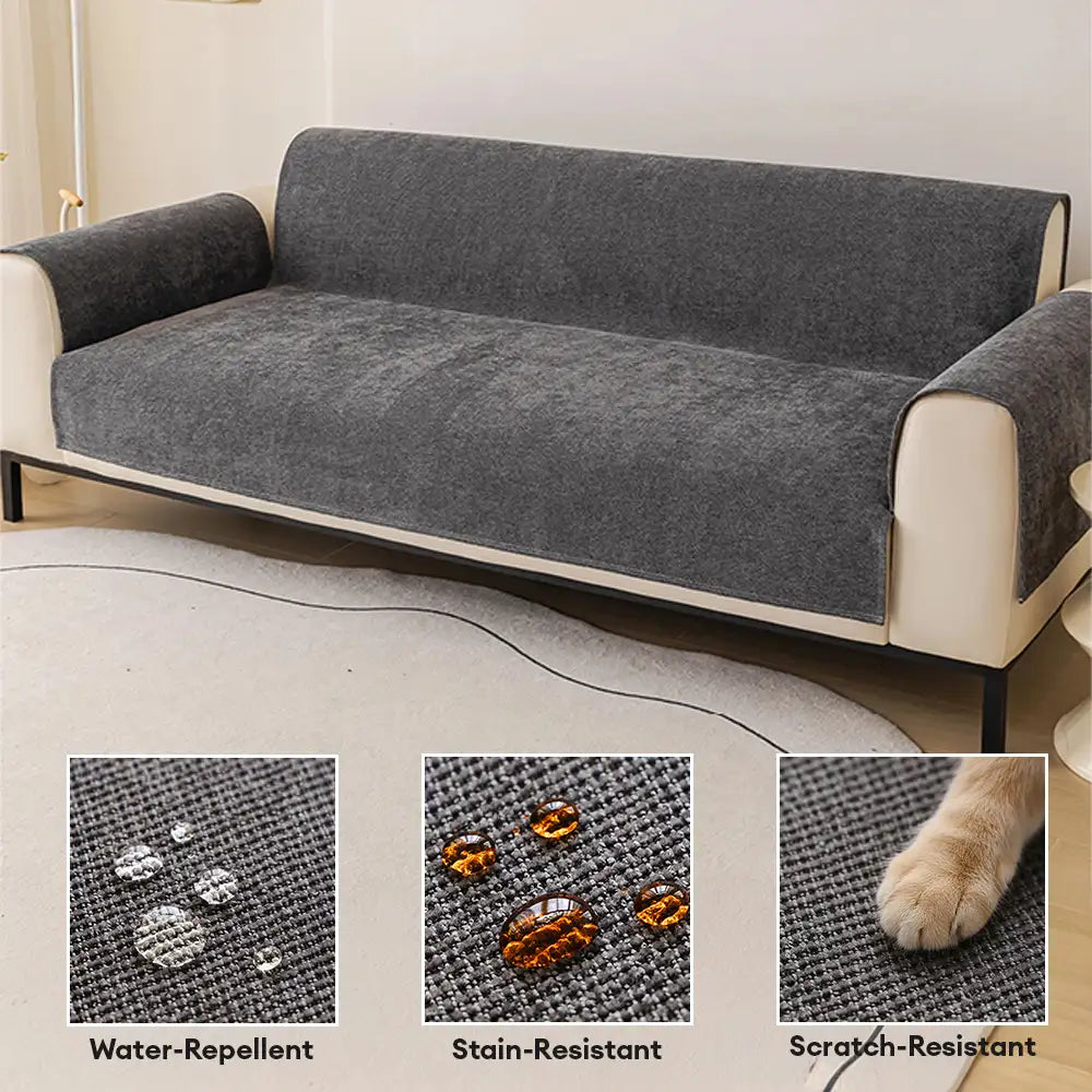 One-Piece Chenille Scratch-Resistant Durable Water-Repellent Non-Slip Couch Cover