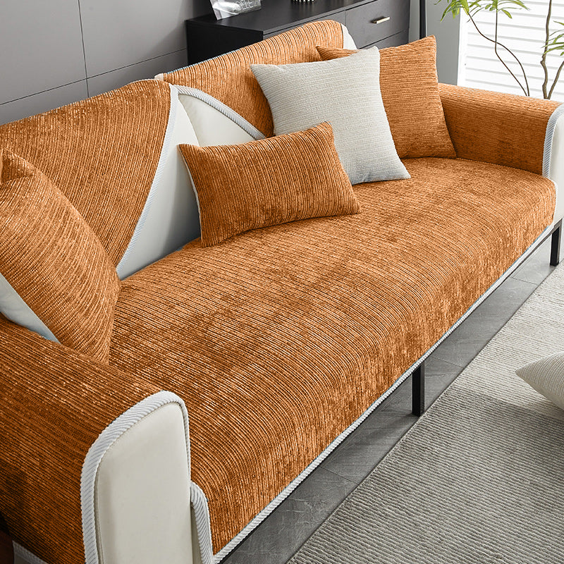 Waterproof Antimicrobial Simple Chenille Fabric Anti-scratch Outdoor Couch Cover