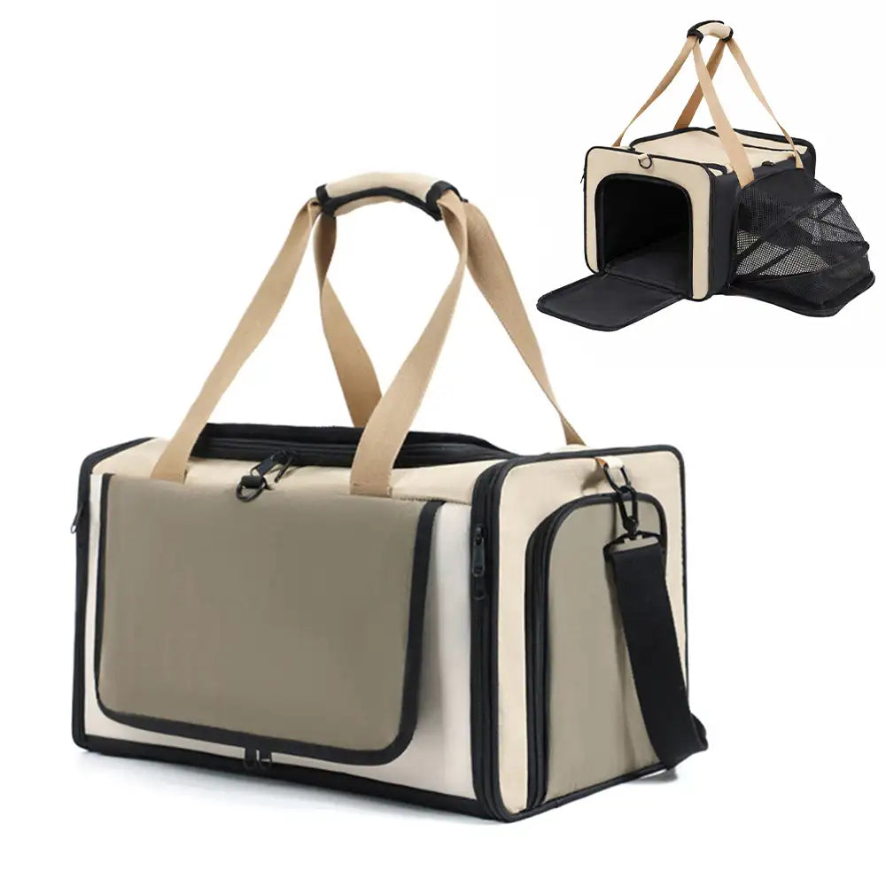 Outdoor Portable Breathable Large-Capacity Expandable Cat Airline Approved Carrier Bag