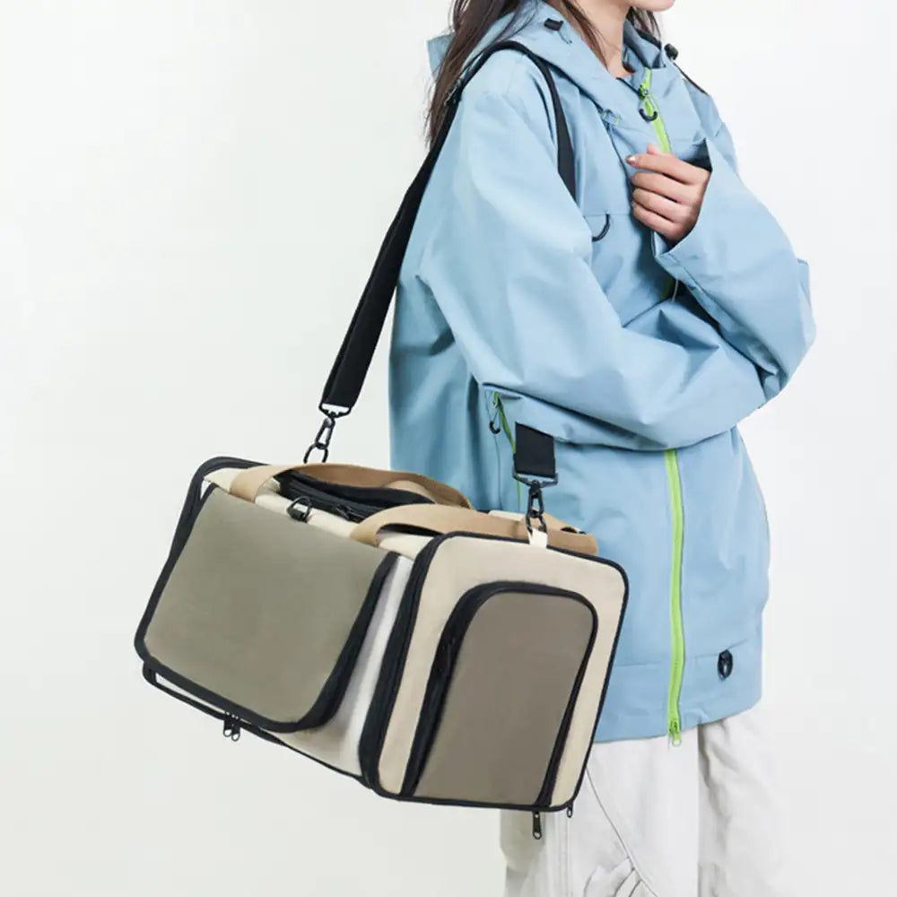 Outdoor Portable Breathable Large-Capacity Expandable Cat Airline Approved Carrier Bag