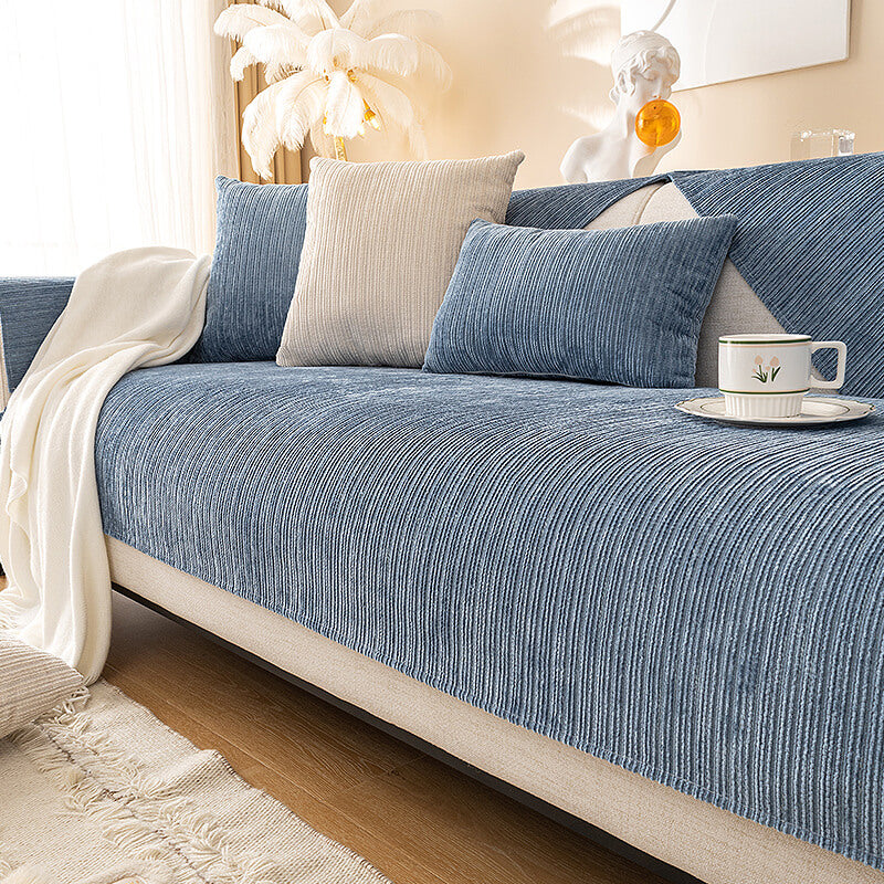 Simple Solid Color Chenille Scratch-resistant Protective Outdoor Couch Cover