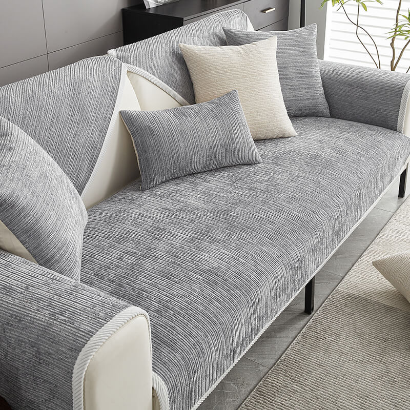 Waterproof Antimicrobial Simple Chenille Fabric Anti-scratch Outdoor Couch Cover