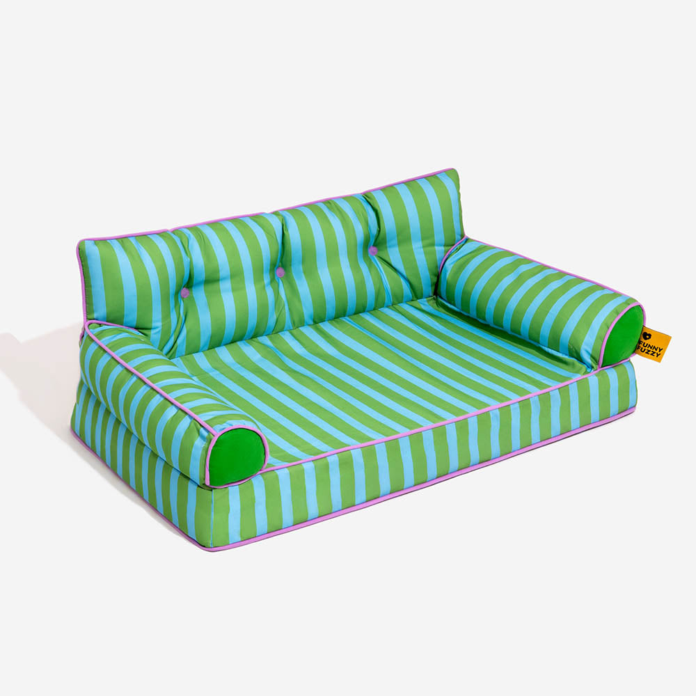 Stripe Waterproof Foldable Large Dog Sofa Bed - Sunny Siesta