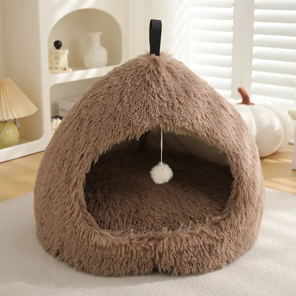Warm Plush Cozy Hideaway Cat Cave Dog Bed