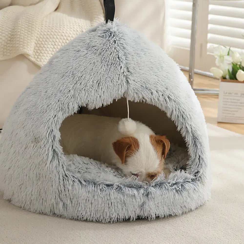 Warm Plush Cozy Hideaway Cat Cave Dog Bed