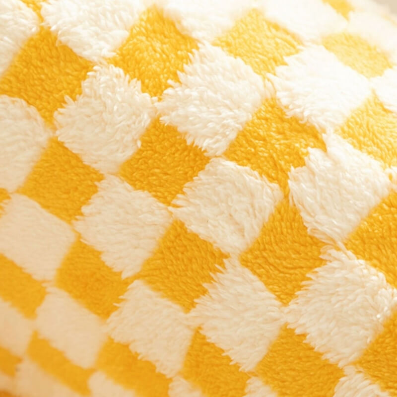 2-in-1 Funny Plush Plaid Checkered Cat Tunnel Bed