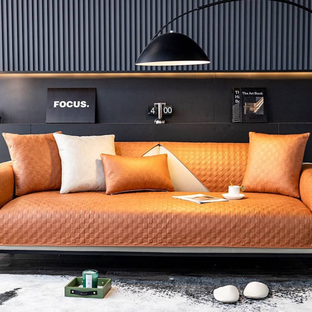 Water-resistant Leathaire Fabric Sofa Cover Furniture Protection Couch Cover