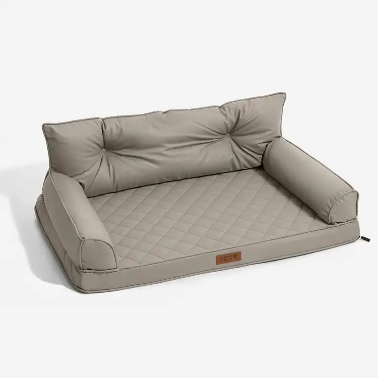 Luxe Faux Leather Foldable Orthopedic Large Dog Bed - Outdoor