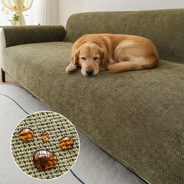 One-Piece Chenille Scratch-Resistant Durable Water-Repellent Non-Slip Outdoor Couch Cover
