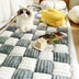 Cream-colored Large Plaid Square Fuzzy Pet Dog Mat Bed Couch Cover