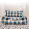 Vintage Plaid Warm Removable Washable Dog & Cat Sofa Bed Matching Blanket Pillow