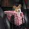 Stylish Plaid Portable Travel Dog Car Safety Seat Central Console