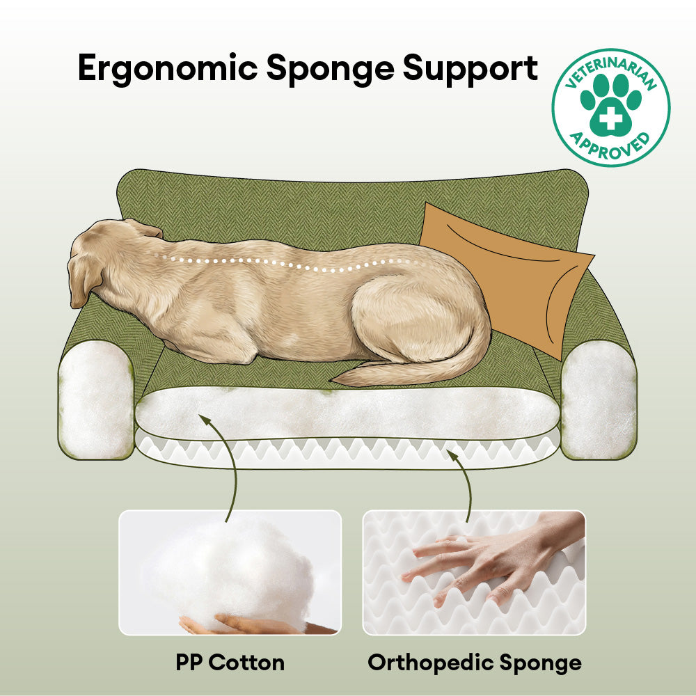 All-Season Chenille Dual-layer Removable Sponge Orthopedic Dog Bed With Pillow