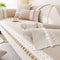 All-Season Water-resistant Anti-Scratch Soft Corduroy Couch Cover with Pom-Poms