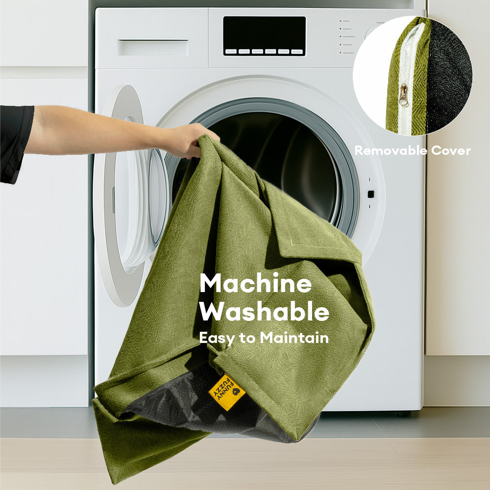 All-Season Chenille Dual-layer Removable Sponge Orthopedic Dog Bed With Pillow