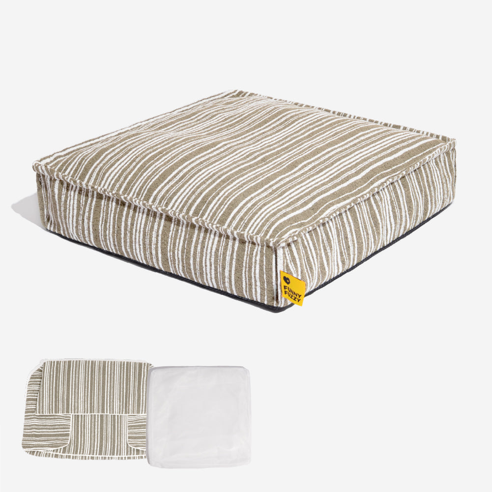 Sustainable Storage Pouf Ottoman & Dog Bed - Funnyfuzzy SnugNest