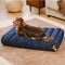 Large Washable Creamy Cozy Flat Dog Beds - Cheesecake