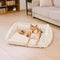 Plush Warmth Removable Orthopedic Wedge Bolster Dog Sofa Bed - CozySlope