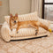 Trendy Striped Faux Lambswool Double Layer Dog & Cat Sofa Bed - Outdoor