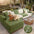 Modern Leaf Jacquard Water-Repellent Anti-Scratch Stretch Full Wrap Outdoor Couch Cover