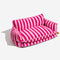 Trendy Striped Faux Lambswool Double Layer Dog & Cat Sofa Bed - Outdoor