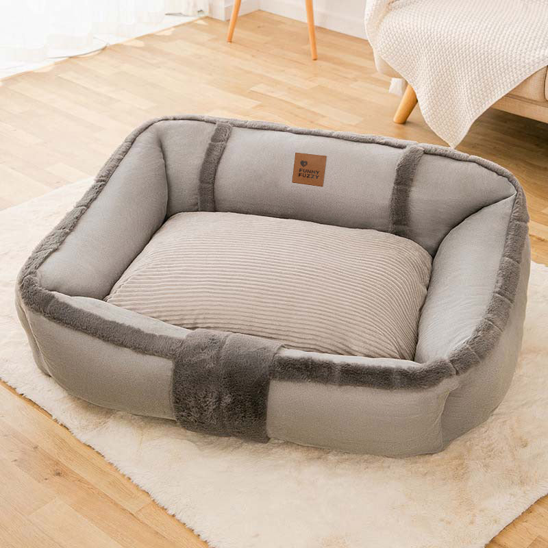 Vintage Large Cozy Calming Sofa Dog Bed