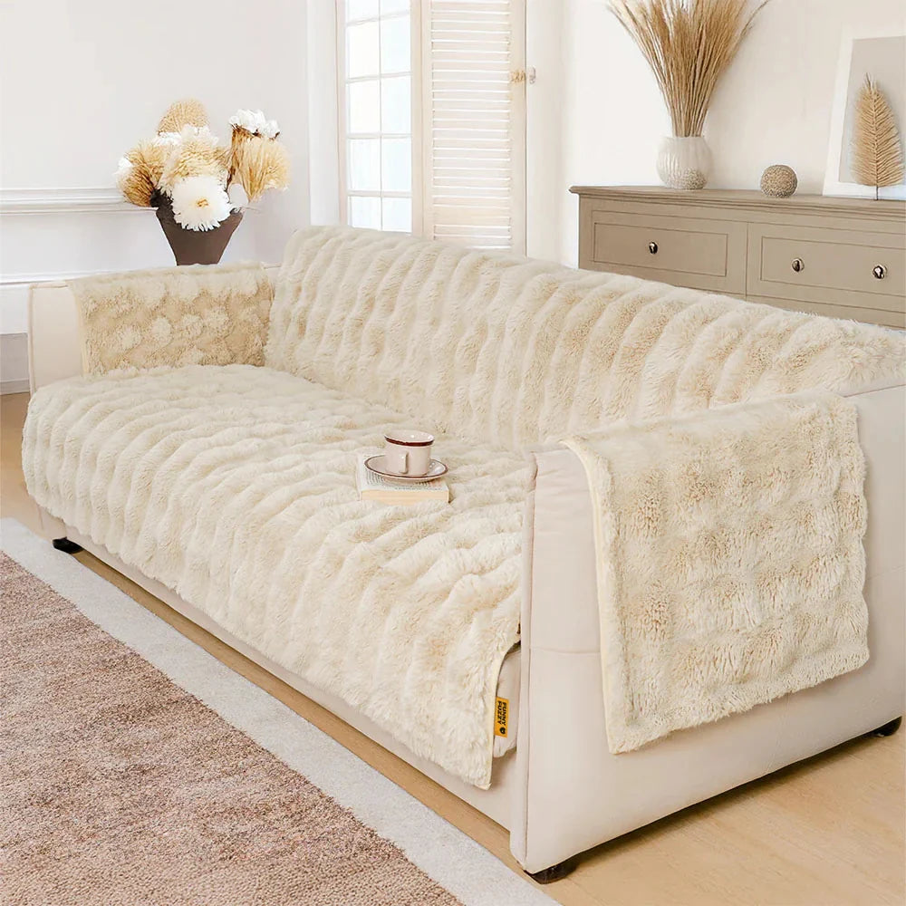 Water-resistant Fluffy Soft Furniture Protector Couch Cover-EverDry