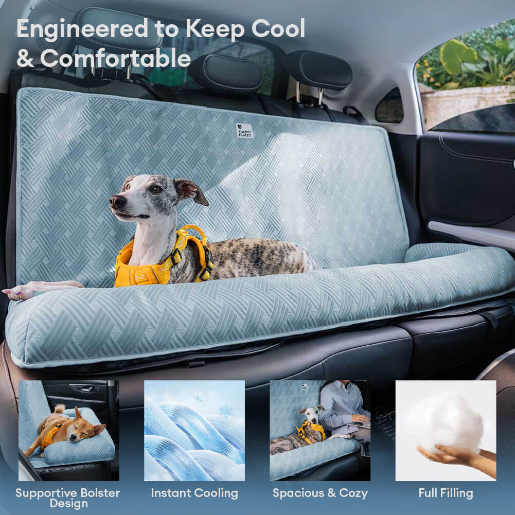 Cooling Travel Bolster Safety Back Seat Large Dog Car Seat Bed - Chill Rover