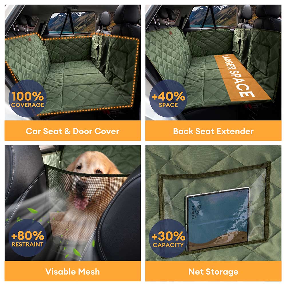 Mobile Bedroom Extra-Large Full Coverage Dog Back Seat Extender - Ideal for Travel & Camping