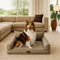 Luxe Faux Leather Foldable Orthopedic Large Dog Bed - CoreLounge