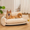 Trendy Striped Faux Lambswool Double Layer Dog & Cat Sofa Bed
