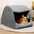 Warm Flannel Detachable Semi-Enclosed Large Dog Tent Bed