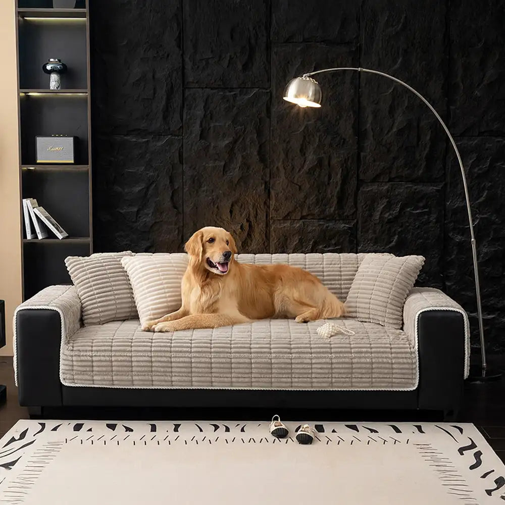 One-Piece Cozy Flannel Sofa Protection Non-Slip Outdoor Couch Cover