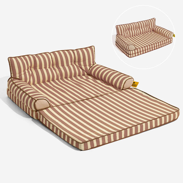 Stripe Waterproof Foldable Large Dog Sofa Bed - Sunny Siesta