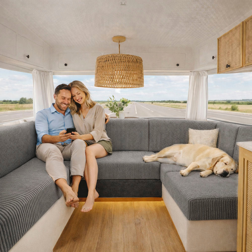 Vertical Stripe Corduroy Anti-Scratch Stretch Full-Cover Couch Cover