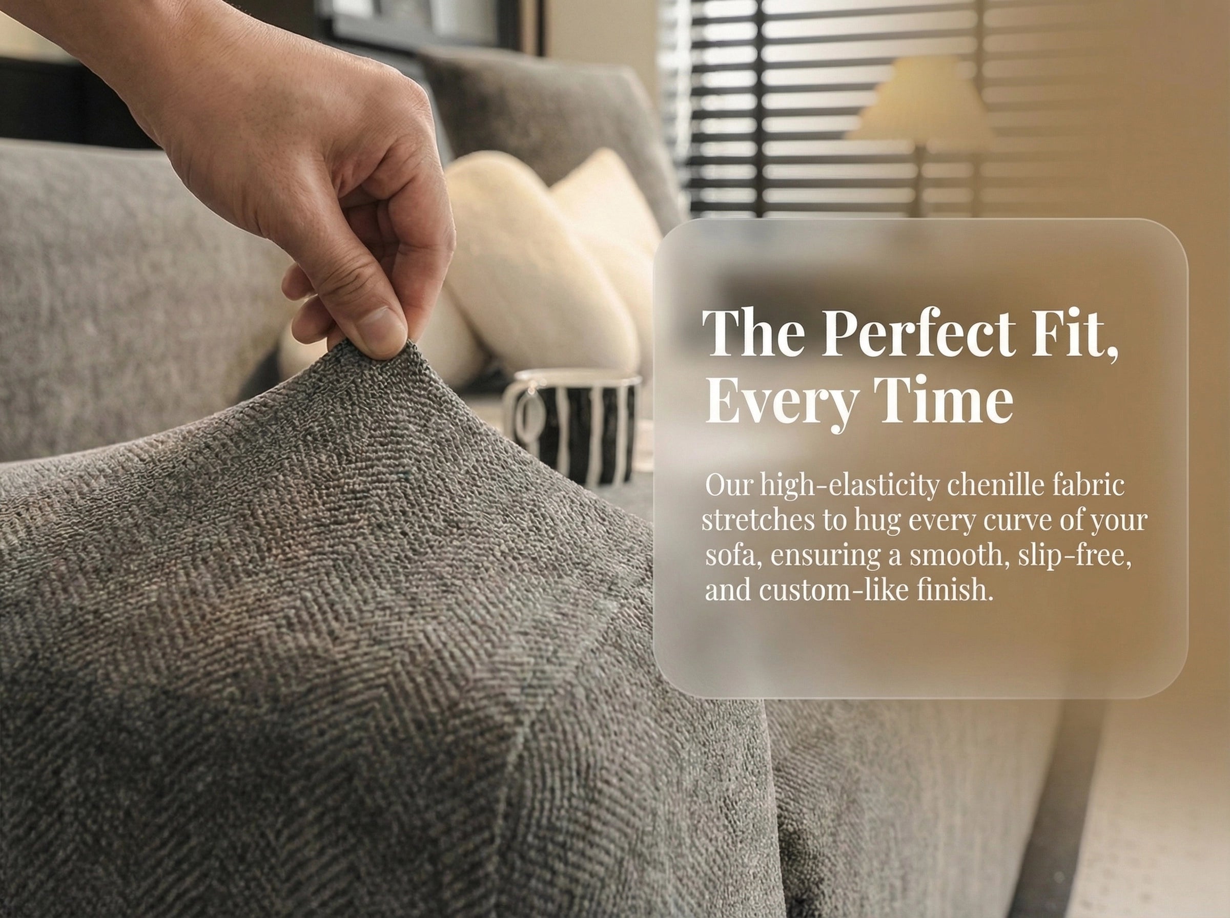 Herringbone Full Coverage Comfortable Scratch-Resistant Sofa Protection Magic Couch Cover