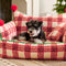 Amusement Park Fashion Plaid Thickened Plush Dog Sofa Bed