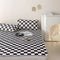Checkerboard Latex Ice Silk Bedding Fitted Sheet Mattress Cover