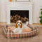 Classical Retro Plaid Removable Bolster Calming Dog Bed - Nostalgic Retreat