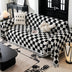 Color Block Checkerboard Fringe Trim Sofa Blanket Couch Cover