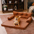 Luxe Faux Leather Foldable Orthopedic Large Dog Bed - CoreLounge