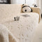 Cream Textured Jacquard Design Sofa Decorative Throw Couch Cover