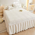 Creamy Milk Velvet Quilted Bed Skirt Set