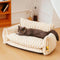 Trendy Striped Faux Lambswool Double Layer Cat Couch Sofa Bed