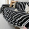 Decorative Stripe Tassel Chenille Throw Couch Cover