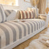 Cotton Linen Stripe Anti-scratch Furniture Protector Couch Cover